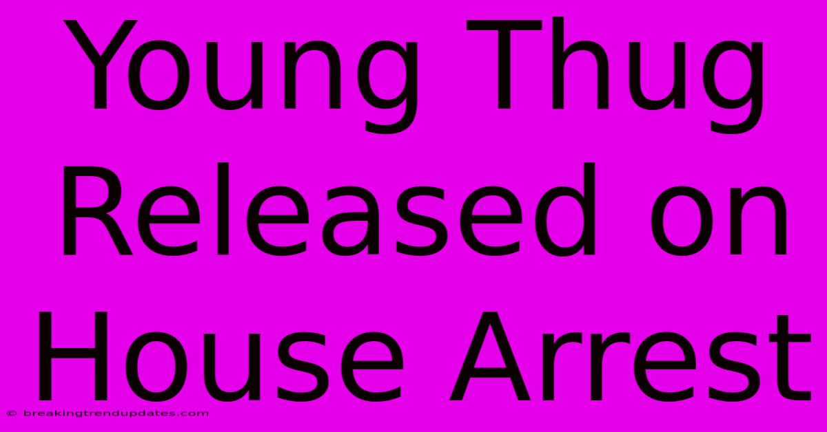 Young Thug Released On House Arrest Young Thug Released On House Arrest