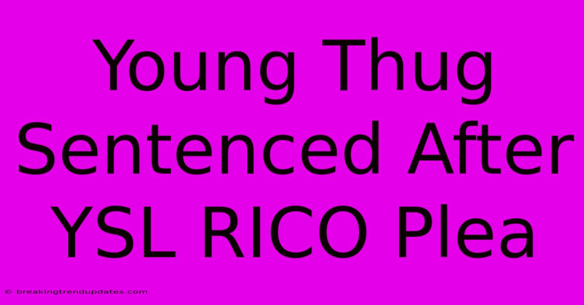 Young Thug Sentenced After YSL RICO Plea Young Thug Sentenced After YSL RICO Plea