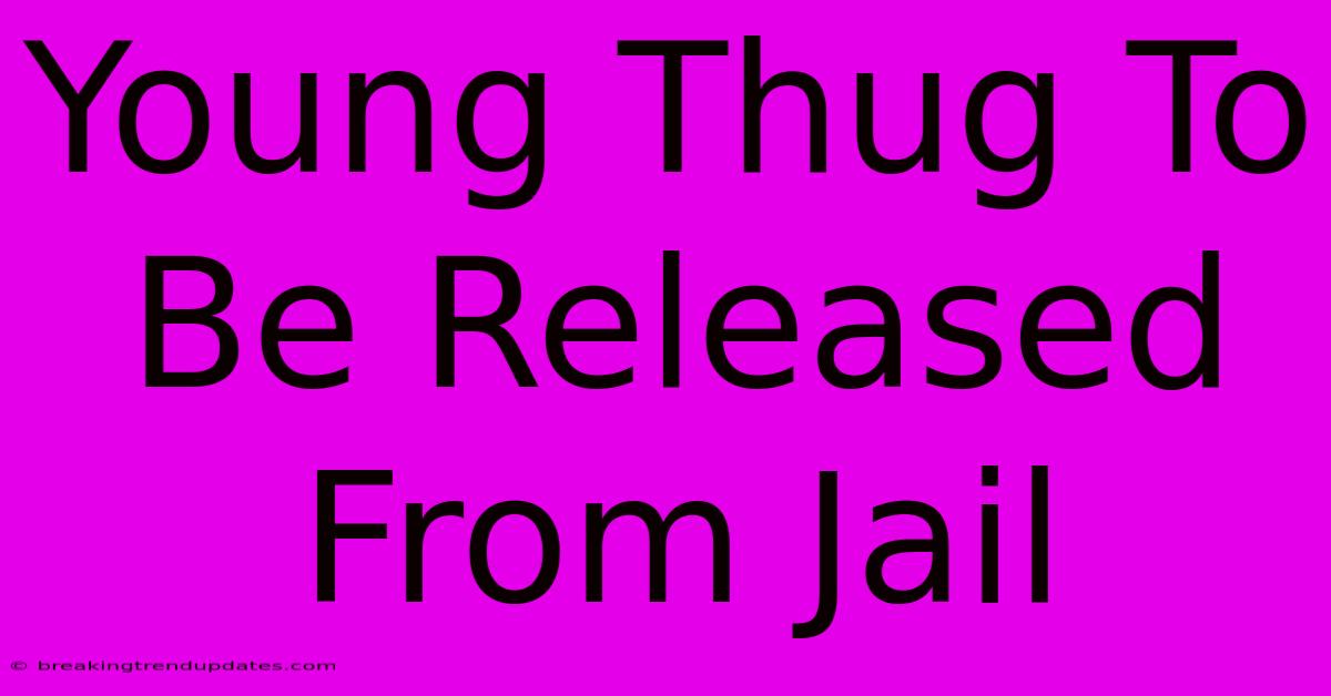 Young Thug To Be Released From Jail Young Thug To Be Released From Jail