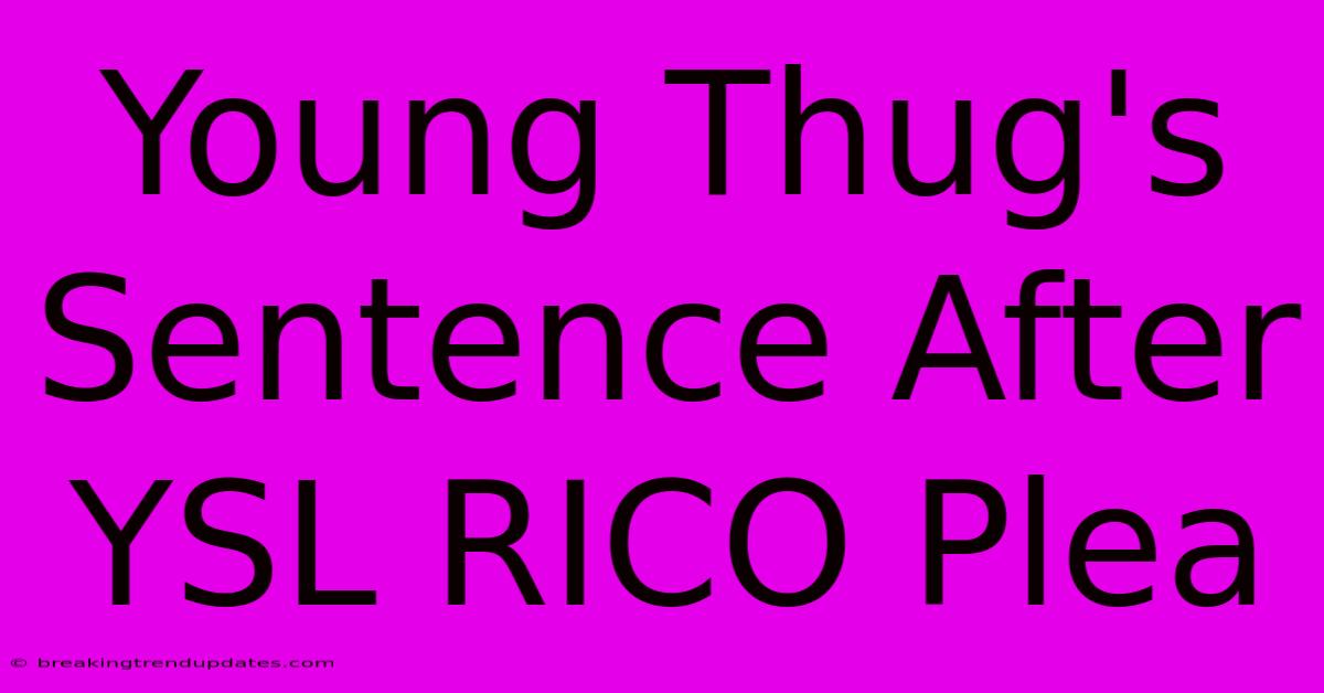 Young Thug's Sentence After YSL RICO Plea 