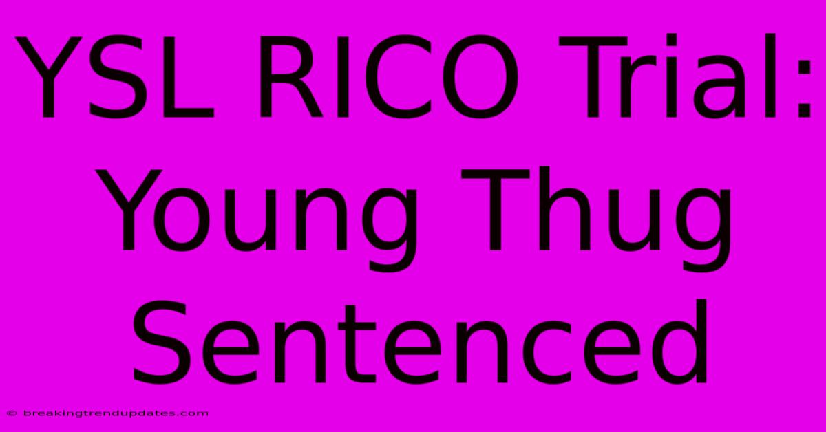 YSL RICO Trial: Young Thug Sentenced YSL RICO Trial: Young Thug Sentenced